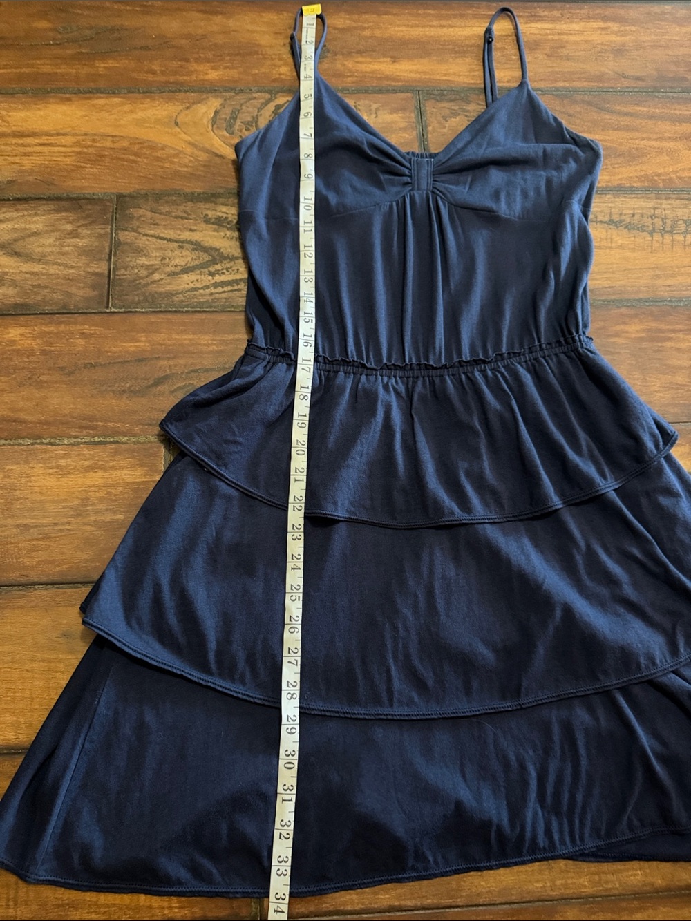 American Eagle Outfitters Navy Blue Tiered Spaghetti Strap Dress - Picture 3 of 6